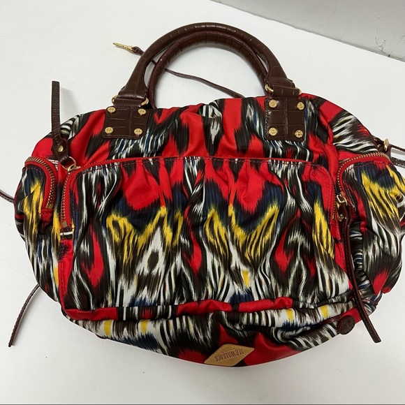 MZ Wallace Clara Ikat Print Red Yellow Handbag - Picture 4 of 9